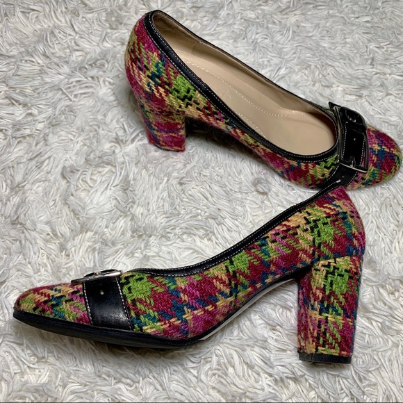 Vero Cuoio Designer Tweed Woven Colorful Heel 7.5 - Picture 2 of 11